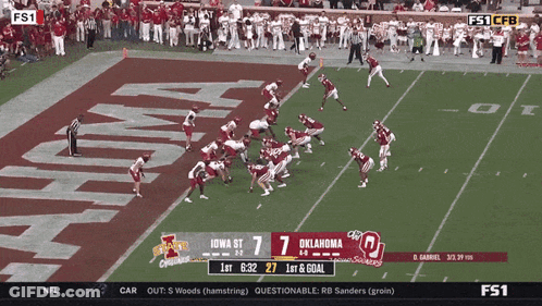 Football Game Between Iowa St And Oklahoma GIF