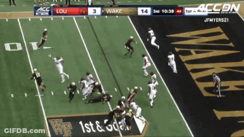 Football Game Between Lou And Wake On ACC Network GIF