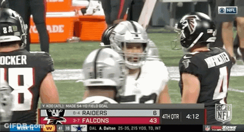 Football Game Between Raiders And Falcons GIF