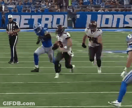 Football Game In Front Of Detroit Banner GIF
