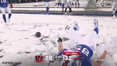 Football Game In Snow Score 28 To 32 GIF