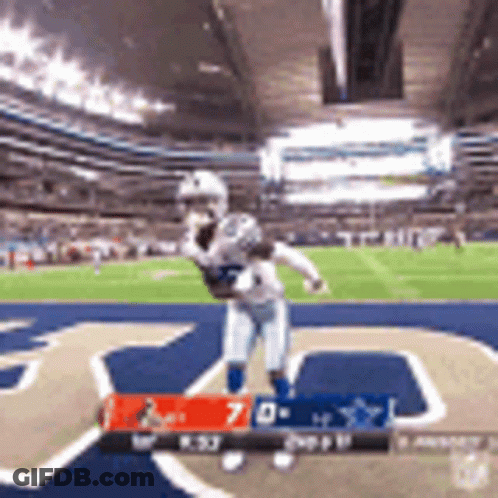 Football Game In Stadium Score 7-0 GIF