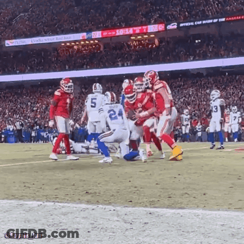 Football Game In Stadium With Special Car Wash Of Kansas City Sign GIF