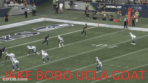 Football Game Jake Bobo UCLA GOAT In Red GIF