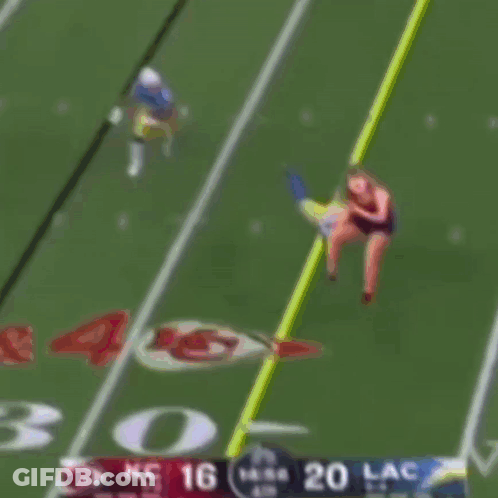 Football Game KC Vs LAC With Cheerleader Running GIF