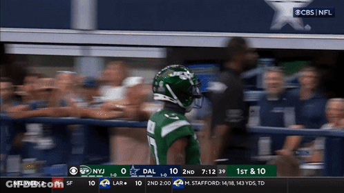 Football Game On CBS Score 10 To 0 GIF