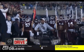 Football Game On ESPN With Pregame Drive GIF