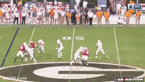 Football Game On Field With Letter G GIF
