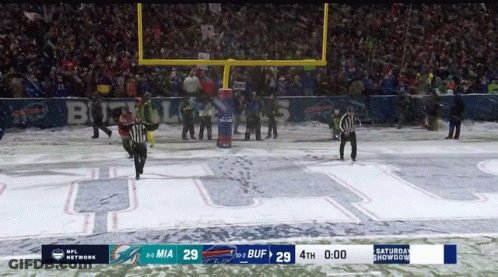 Football Game On Snowy Field GIF