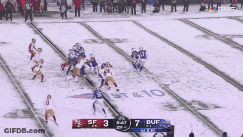 Football Game On Snowy Field GIF