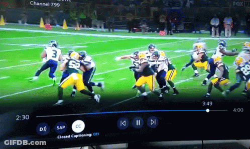 Football Game On TV Screen GIF
