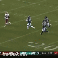 Football Game On TV With Scoreboard WSH 3 PHI 7 GIF