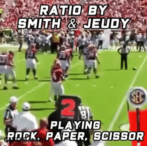 Football Game Ratio By Smith & Jeudy Playing Rock Paper Scissors GIF