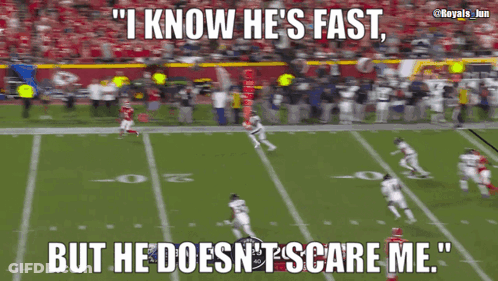 Football Game Saying I Know He's Fast GIF