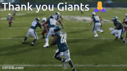 Football Game Saying Thank You Giants GIF