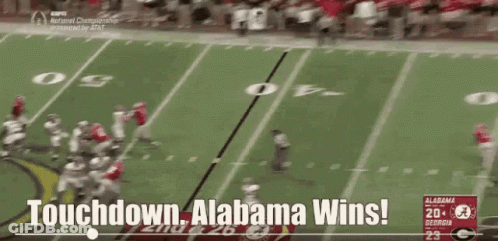 Football Game Touchdown Alabama Wins GIF