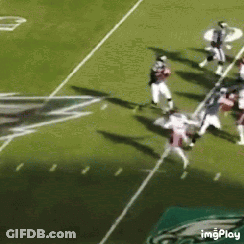 Football Game With Eagles Logo GIF