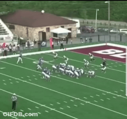 Football Game With Letter B On Sidelines GIF