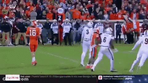 Football Game With Monday Night Football Sign GIF
