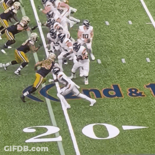 Football Game With Number 20 On Sideline GIF