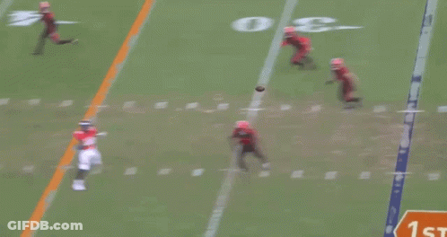 Football Game With Number 30 On Sidelines GIF