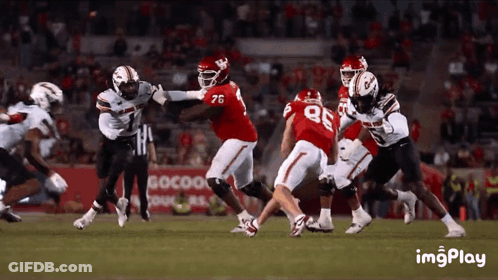 Football Game With Number 76 On Jersey GIF