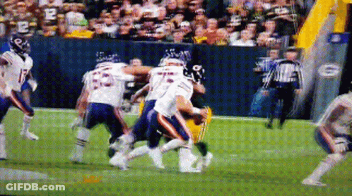 Football Game With Referee And Green Bay Packers Logo GIF