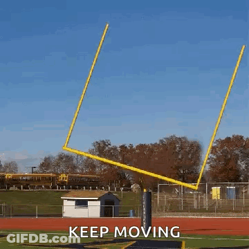 Football Goal Post Saying Keep Moving GIF