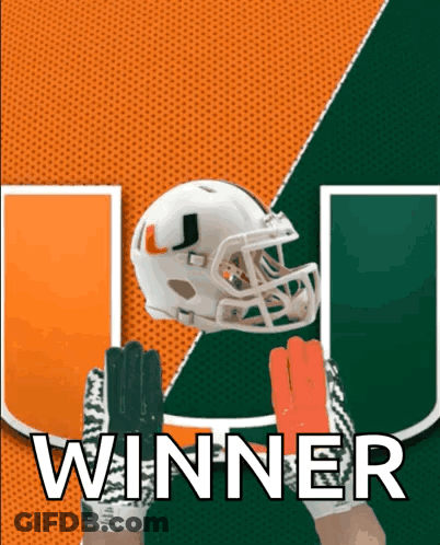 Football Helmet And Gloves Saying Winner GIF