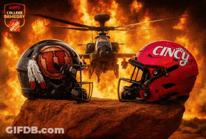 Football Helmet Saying Cincy On A Rock GIF