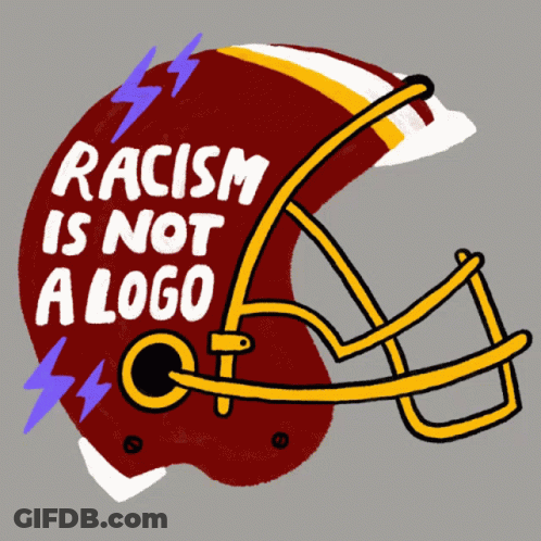 Football Helmet Saying Racism Is Not A Logo GIF