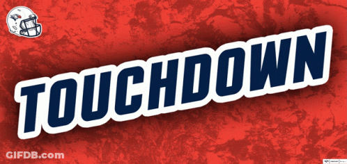 Football Helmet Saying Touchdown On Red Background GIF