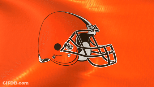 Football Helmet With Letter G On Orange Background GIF