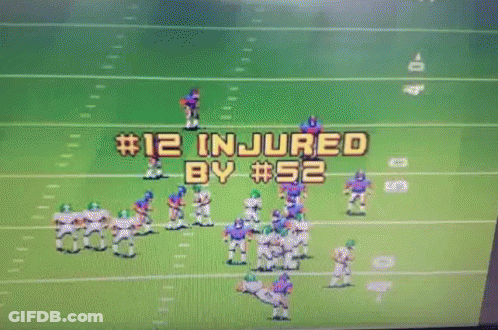 Football Player #12 Injured By #52 GIF