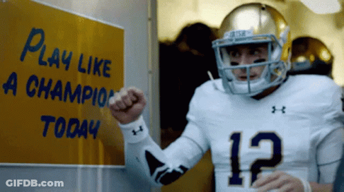 Football Player 12 Yellow Sign Play Like A Champion GIF
