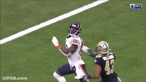 Football Player 33 Running Toward Opponent GIF