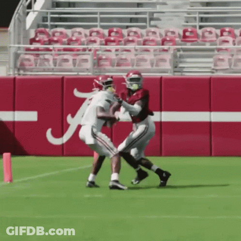 Football Player 49 With Man In Red Shirt GIF