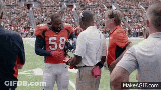 Football Player 58 Talking To Coach GIF
