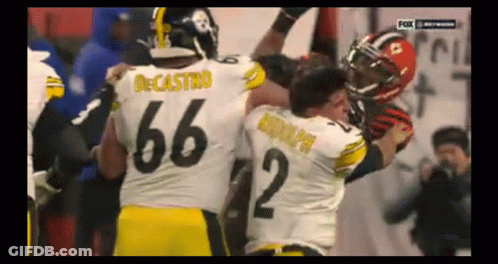Football Player 66 Being Tackled GIF