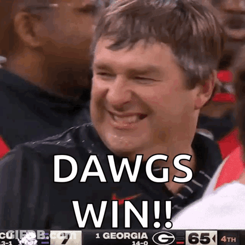 Football Player Arms In Air As Long As My Bulldogs Are In GIF