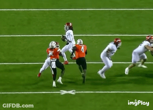 Football Player Benson Being Tackled GIF