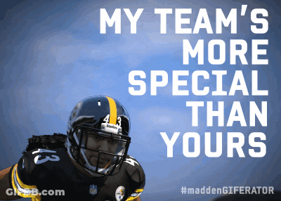 Football Player Black Yellow Helmet My Team's More Special Than Yours GIF
