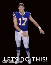 Football Player Blue Jersey Dancing Let's Do This GIF