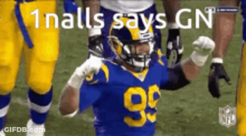 Football Player Blue Jersey Number 99 GIF