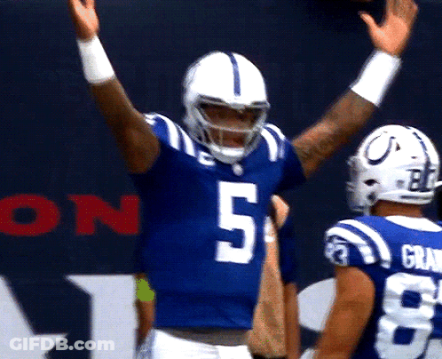Football Player Blue Uniform Number 5 GIF
