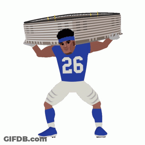 Football Player Carrying The Stadium At His Back GIF
