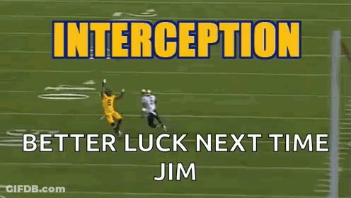 Football Player Catching Ball Interception Better Luck Next Time Jim GIF