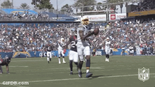 Football Player Catching NFL Pass GIF