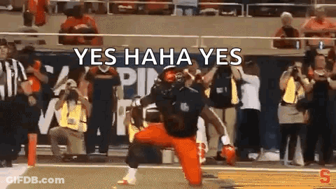 Football Player Celebrating Touchdown Saying Yes Haha Yes GIF