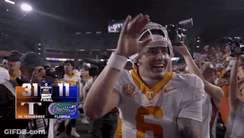Football Player Celebrating Win Over Florida GIF